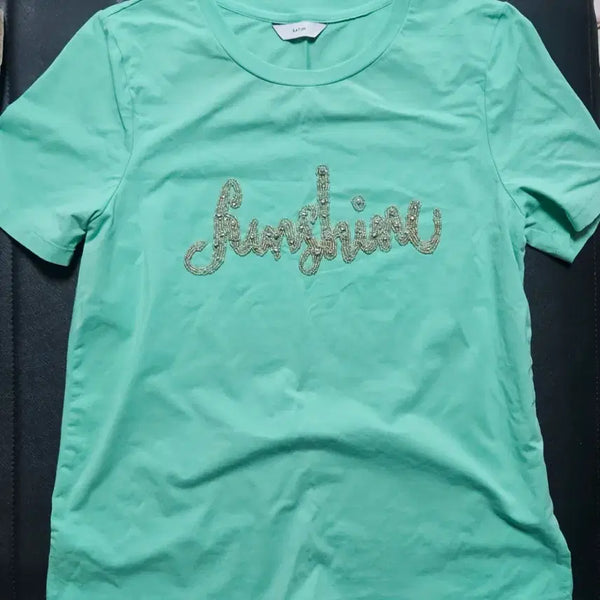 [BUNJANG] Mintcore Sunshine Beaded Short Sleeve T-Shirt / 민트코어 비즈 반팔 티셔츠