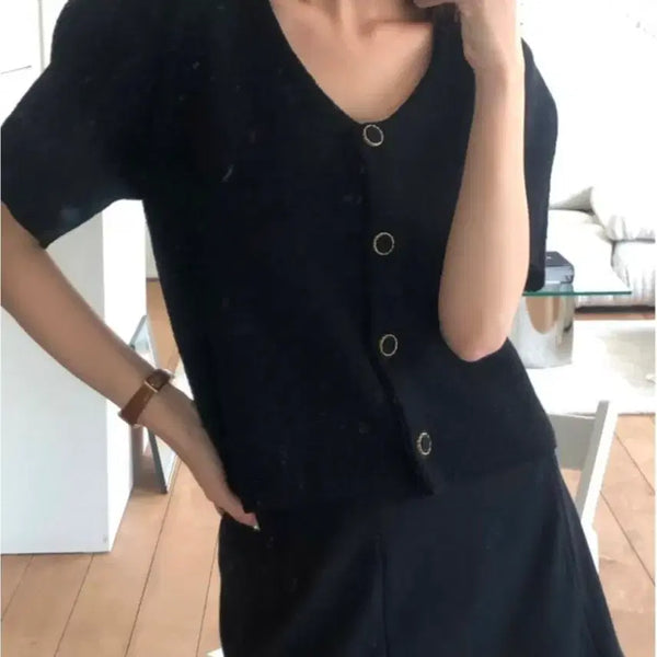 [BUNJANG] Archive J2U Monet Cardigan Black / 아카이브제이투유 모네 가디건 블랙