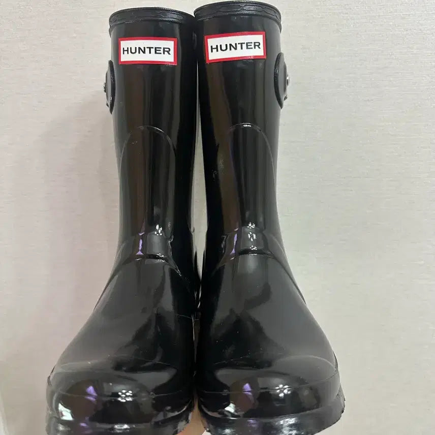 [BUNJANG] Hunter Gloss Short Rain Boots Black / 헌터 글로스 숏레인부츠