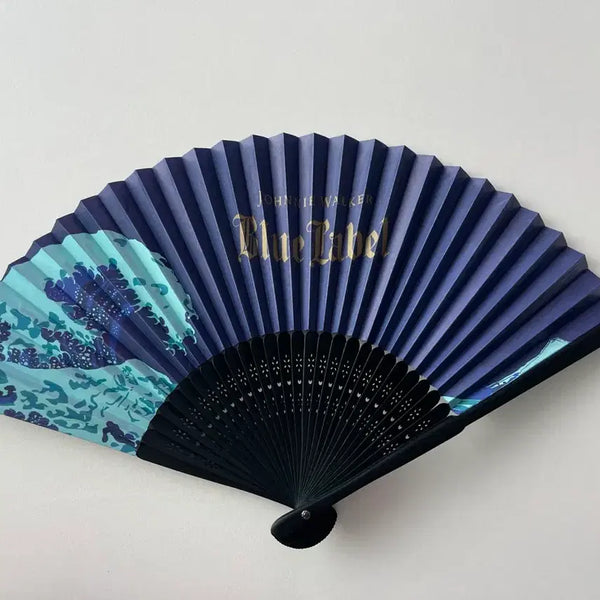 [BUNJANG] Johnnie Walker Blue Label Japanese Limited Edition Folding Fan / 조니워커 블루라벨 일본 한정 부채 접이식부채 수집품