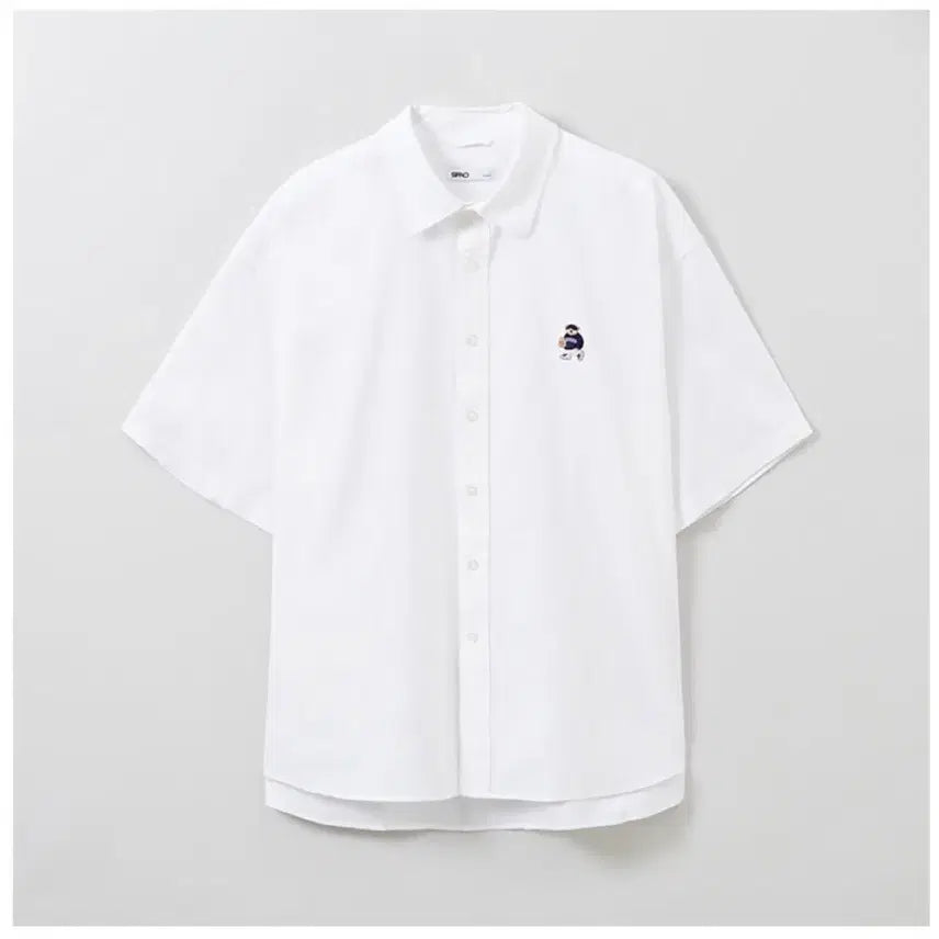 [BUNJANG] SPAO Teddy Bear Embroidery Oversized Short Sleeve Oxford Shirt / [스파오/남녀공용] 테디베어 자수 오버핏 반팔 옥스퍼드 셔츠 36천원