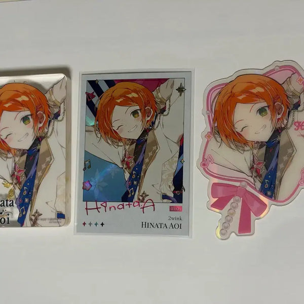 [BUNJANG] Ensemble Stars Hinata 12 Tin Badges Bundle Set with Special Acrylic, Star Clear Card, and Polaroid / 모펀 앙스타 팝업 히나타  캔뱃지12개+16만원특전+폴라로이드+스타클리어카드 일괄