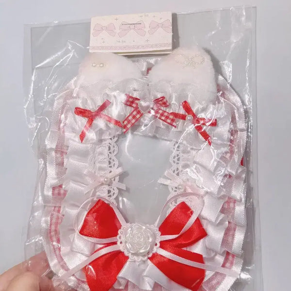 [BUNJANG] White & Red Lace Handmade Photocard Holder / 화이트&레드 레이스 탑꾸 탑로더 꾸미기 핸드메이드 포카홀더