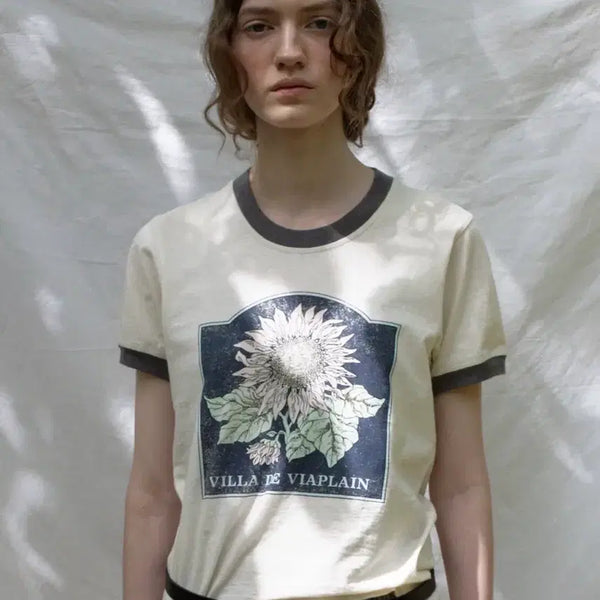 [BUNJANG] VIA PLAIN Sunflower T-Shirt / 비아플레인 선플라워 티셔츠