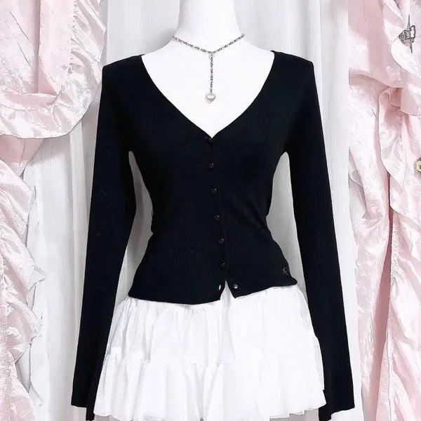 [BUNJANG] Burberry Black V-Neck Cardigan / 버버리 블랙 브이넥 가디건