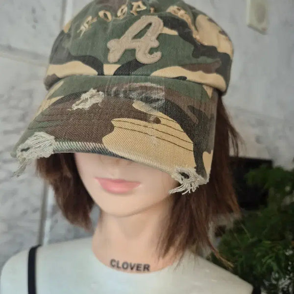 [BUNJANG] Camouflage A Logo Vintage Baseball Cap / 카모플라쥬 야구 모자 A 로고 빈티지