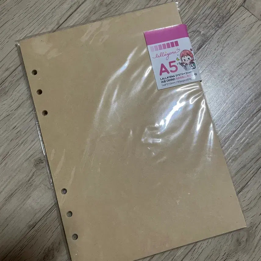 [BUNJANG] Lalayena A5 6-Hole Binder Kraft Blank Inner Pages / 랄라예나 A5 사이즈 6공 다이어리 크라프트지 무지 속지