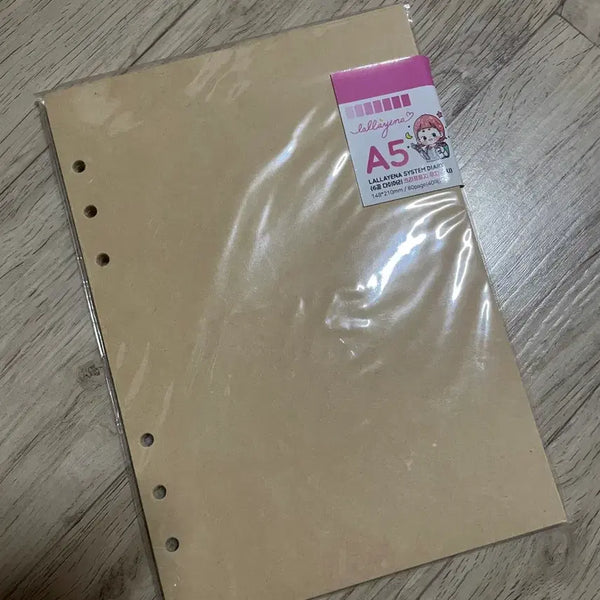 [BUNJANG] Lalayena A5 6-Hole Binder Kraft Blank Inner Pages / 랄라예나 A5 사이즈 6공 다이어리 크라프트지 무지 속지