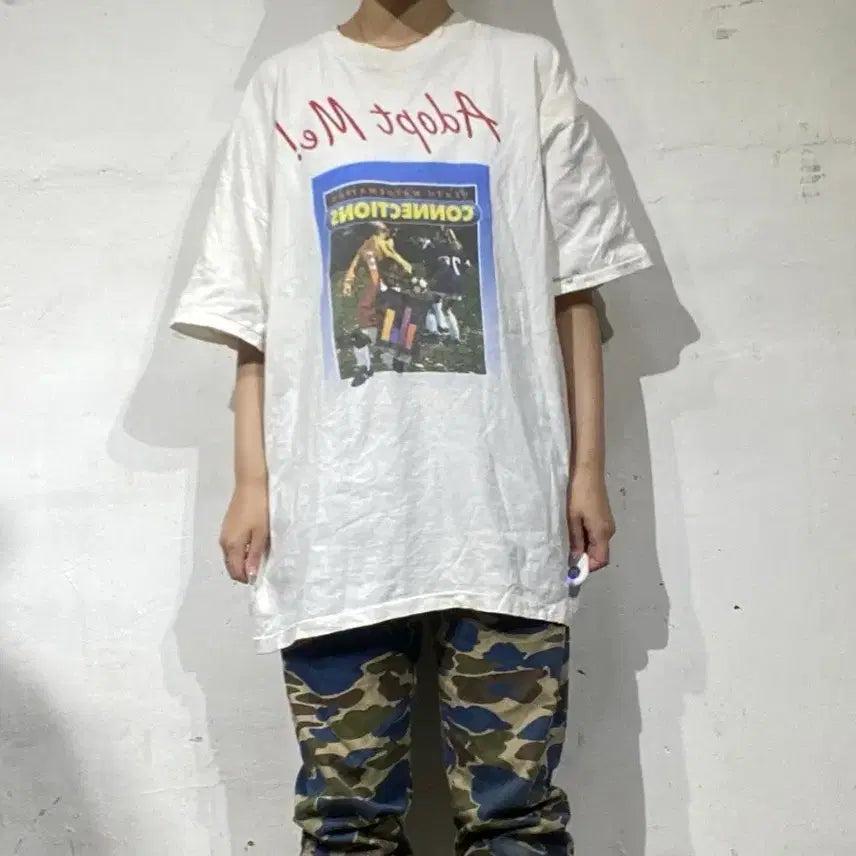 [BUNJANG] 90s Made in USA BEEFY-T "Adopt Me!" Math Textbook Graphic T-Shirt XL / 90s 미제 비피티 수학교과서 1996 빈티지 티셔츠 XL