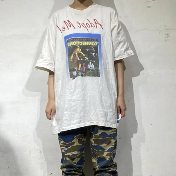 [BUNJANG] 90s Made in USA BEEFY-T "Adopt Me!" Math Textbook Graphic T-Shirt XL / 90s 미제 비피티 수학교과서 1996 빈티지 티셔츠 XL
