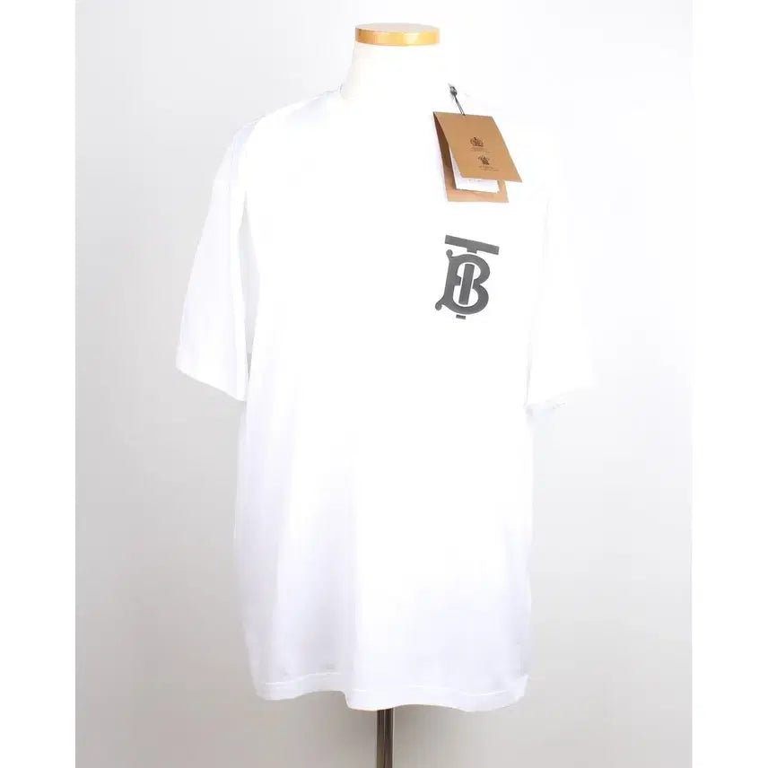 [BUNJANG] Burberry Monogram Men's Oversized Short-Sleeve T-Shirt White / [당일배송]버버리 모노그램 남성 오버핏 반팔티 화이트 M