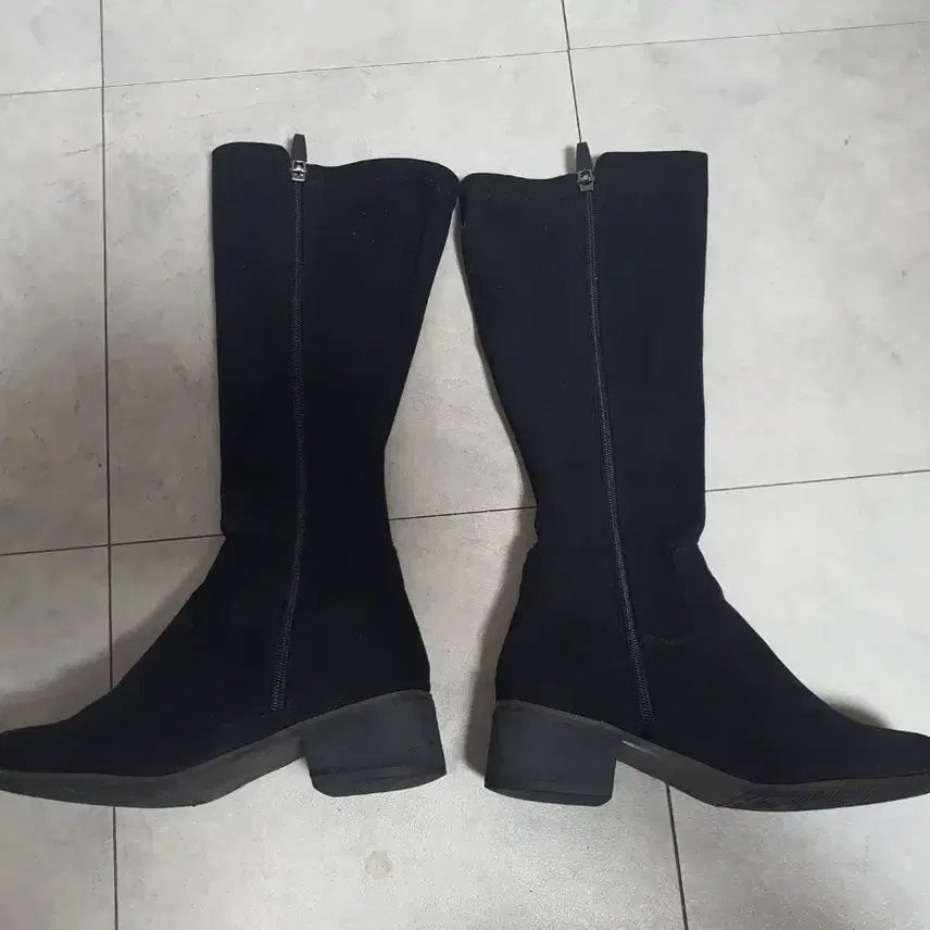 [BUNJANG] Suede Long Boots Black 225mm / 스웨이드 롱부츠 블랙 225mm