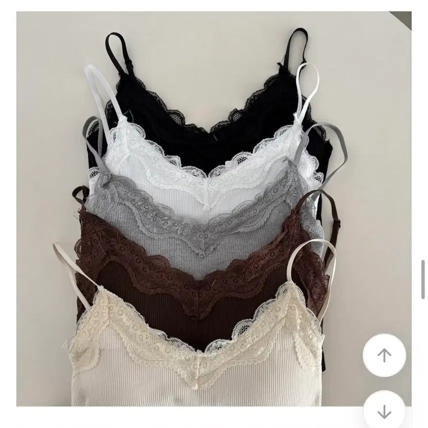 [BUNJANG] Lace Camisole with Built-in Bra / 캡내장 나시 레이스 나시