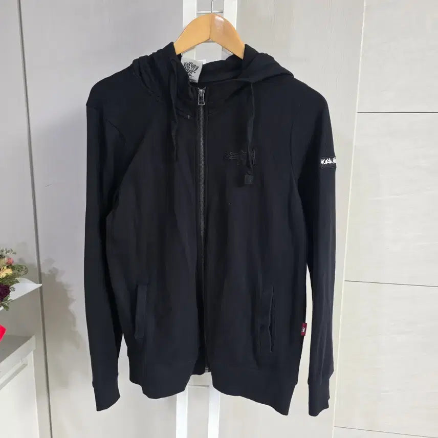 [BUNJANG] Keith Haring Black Hoodie Zip-Up / 키스해링 후드집업 블랙
