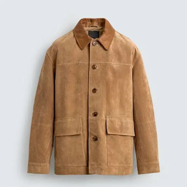 [BUNJANG] Zara Real Suede Combination Collar Jacket / 자라 리얼 스웨이드 콤비 카라 자켓 M,L