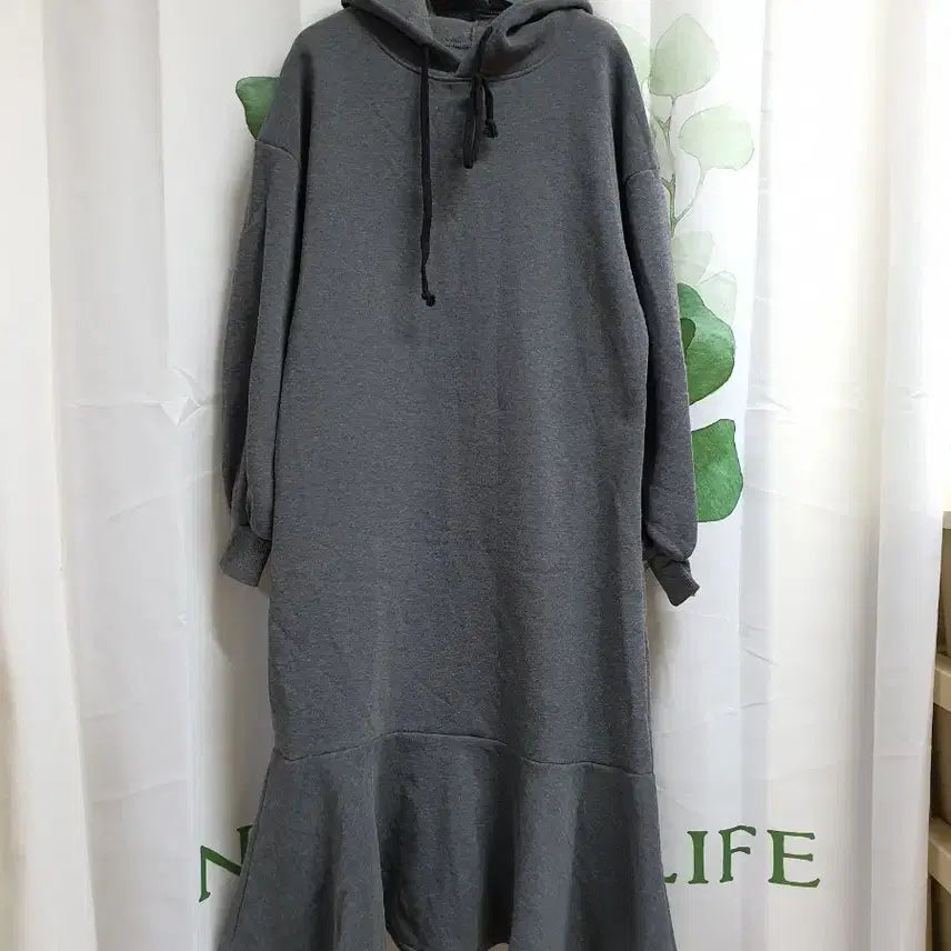 [BUNJANG] Hooded Fleece Long Dress / 후드 기모 롱원피스