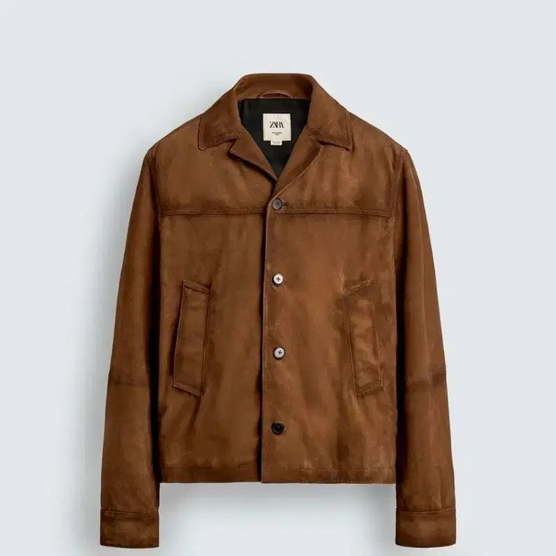 [BUNJANG] Zara Relaxed Fit Real Suede Leather Jacket L / 자라 릴렉스핏 리얼 스웨이드 레더 자켓 L
