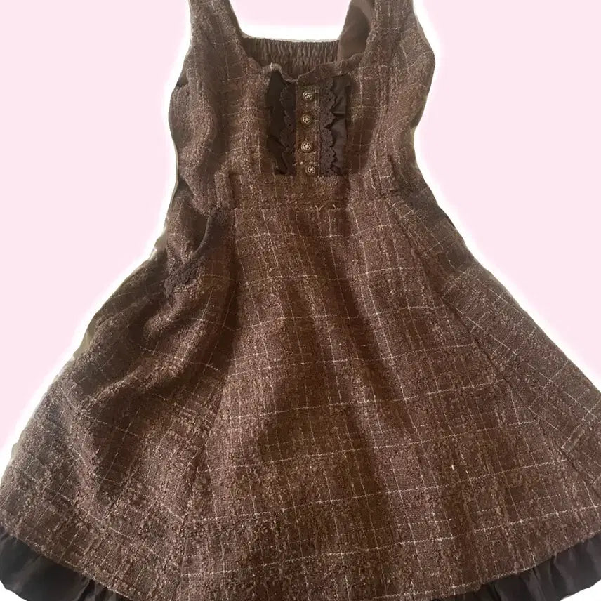 [BUNJANG] Axissfarm Choco Brown One-Piece Dress / 엑시즈팜 초코브라운 원피스 일본 빈티지 일브