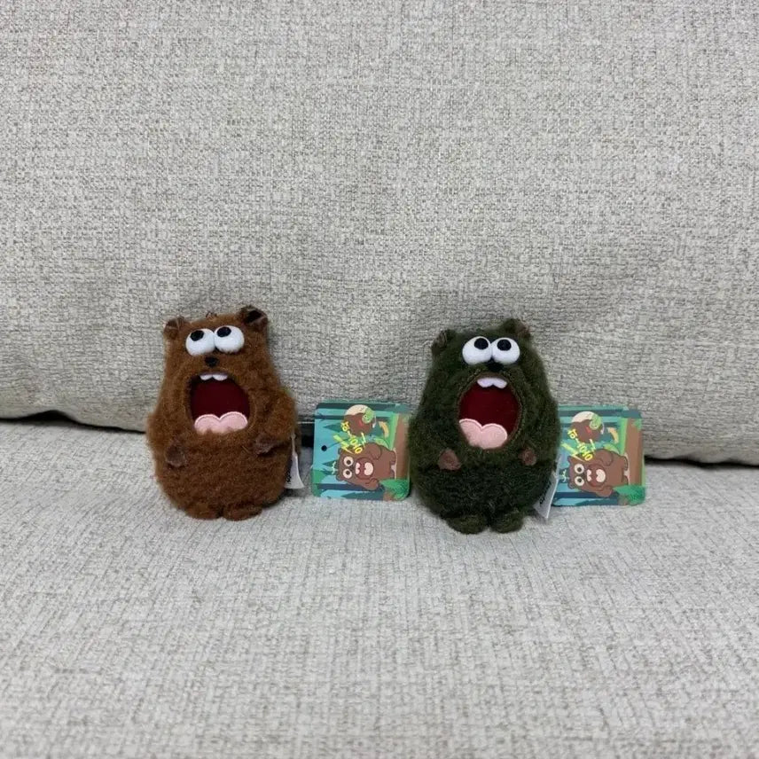 [BUNJANG] Authentic Cheering Beaver 8cm Keychain Plush / 정품 소리치는 비버 8cm 키링 인형