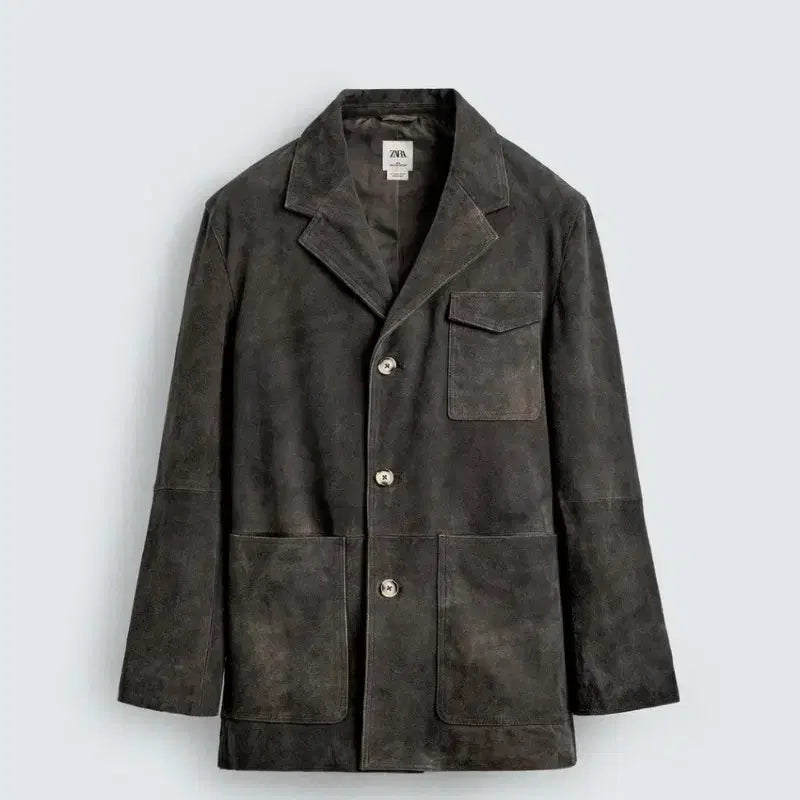 [BUNJANG] Zara Goatsuede Blazer / 자라 고트레더 리얼 스웨이드 블레이저 M,L,XL