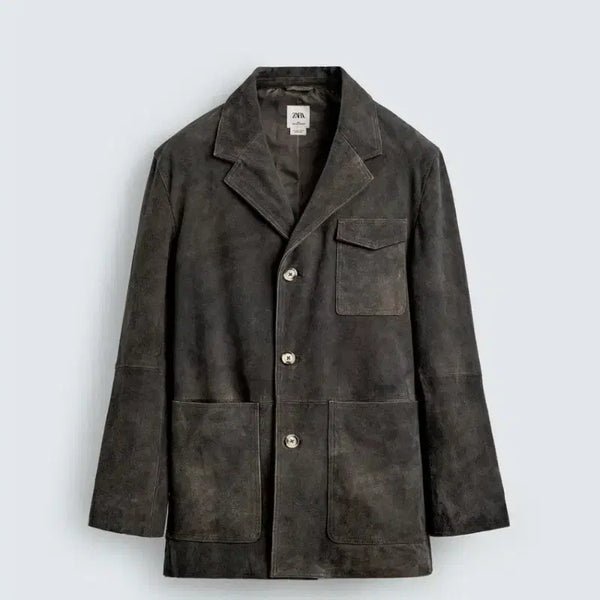 [BUNJANG] Zara Goatsuede Blazer / 자라 고트레더 리얼 스웨이드 블레이저 M,L,XL