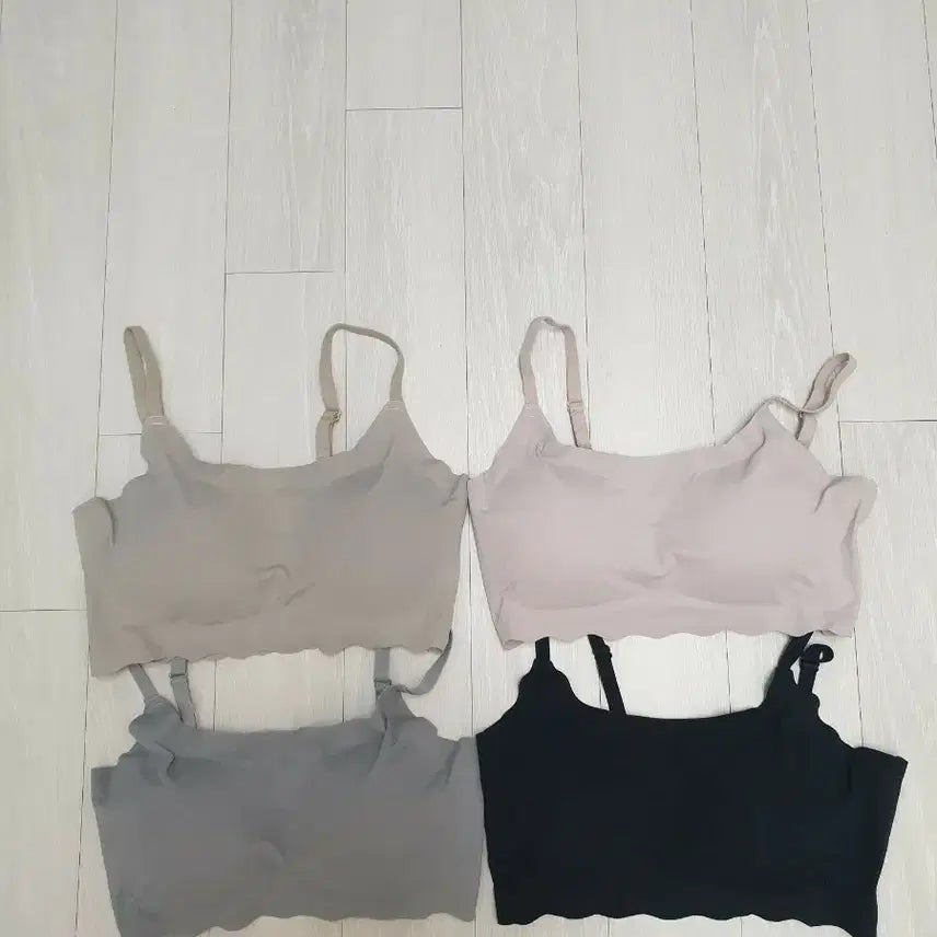 [BUNJANG] Seamless Bralette Set (4 Colors) / 심리스 브라렛 4종 세트 베이지/핑크/그레이/블랙