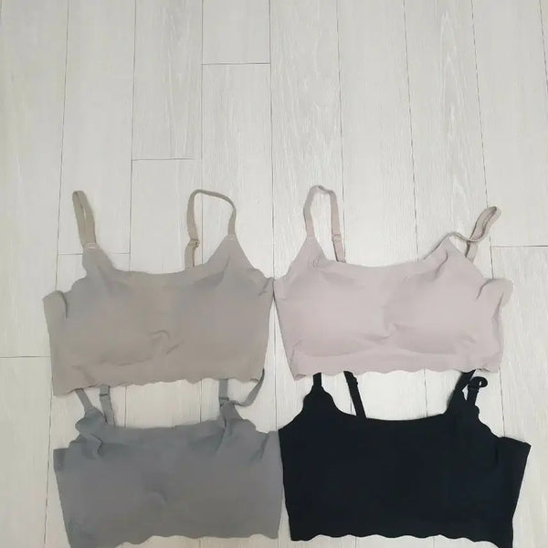 [BUNJANG] Seamless Bralette Set (4 Colors) / 심리스 브라렛 4종 세트 베이지/핑크/그레이/블랙
