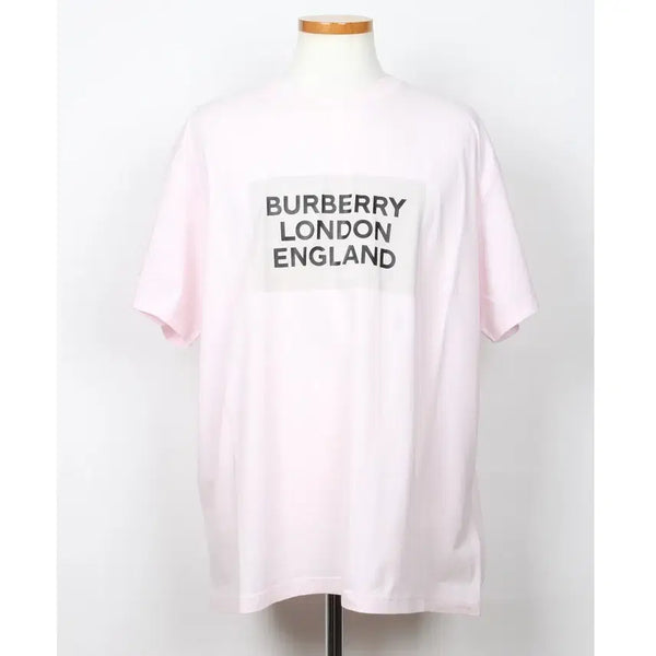[BUNJANG] Burberry Pink Logo Print Stretch Cotton Oversized T-Shirt / [당일배송]버버리 핑크 로고프린트 스트레치 코튼 오버사이즈 티셔츠 L(100)