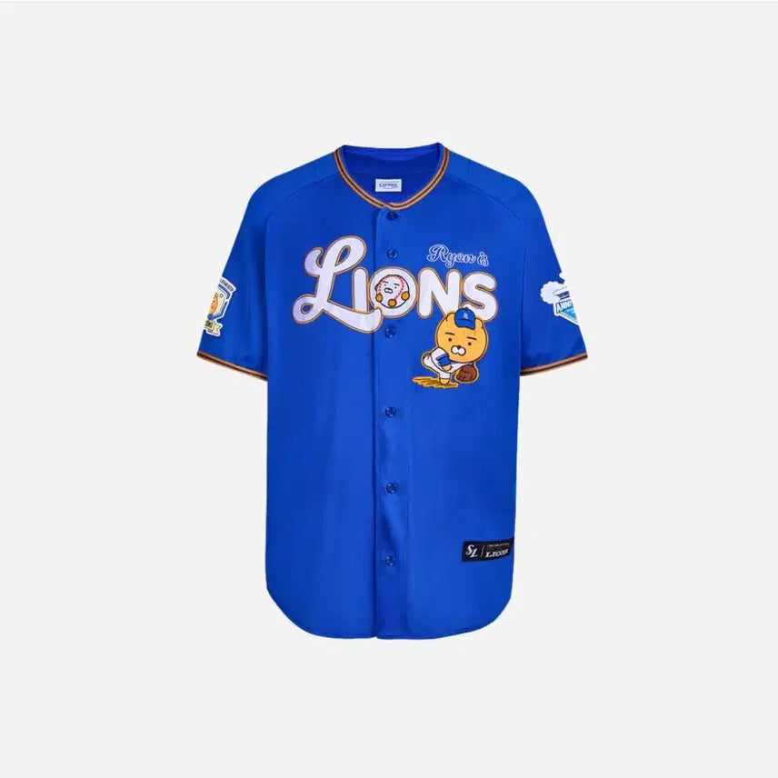 [BUNJANG] Samsung Lions x Kakao Ryan Collaboration Baseball Jersey (Size L) / 삼성 라이온즈 X 카카오 라이언 유나폼
