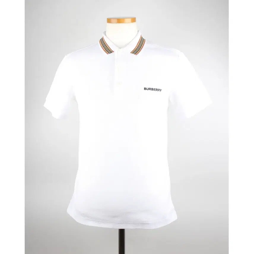 [BUNJANG] Burberry Check Polo T-Shirt White XS / [당일배송]버버리 체크 PK 카라 티셔츠 화이트 XS