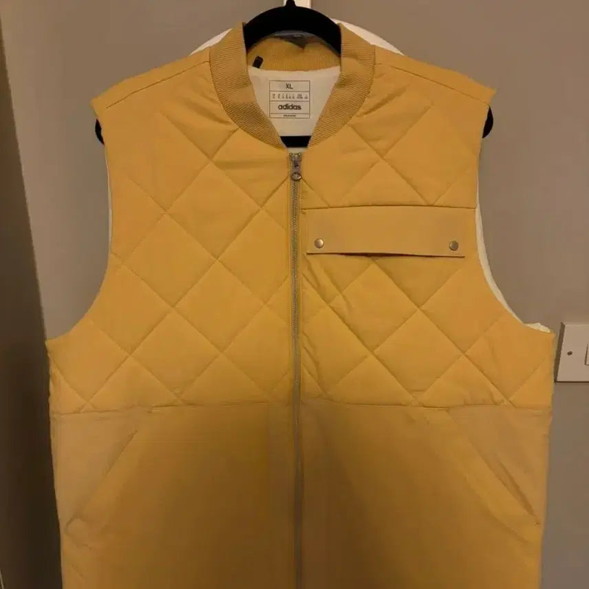 [BUNJANG] Adidas Quilted Vest Yellow XL / 아디다스 퀼팅 베스트 옐로우 XL