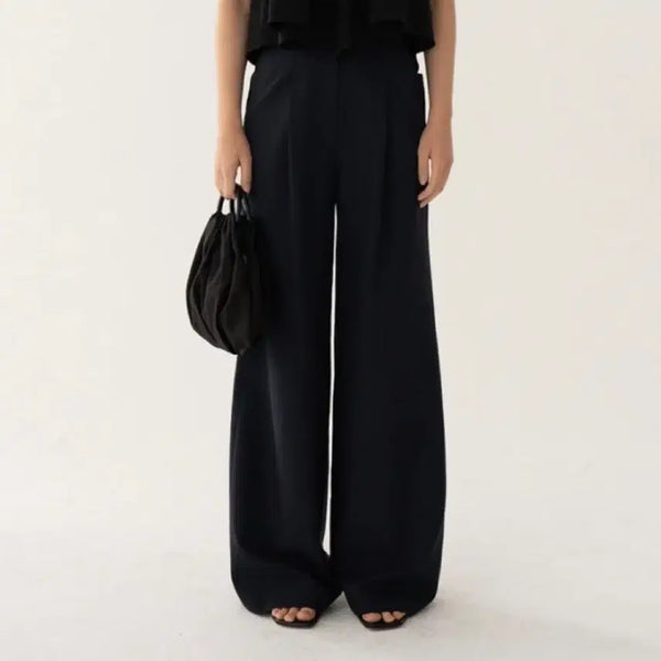 [BUNJANG] Kinder Salmon Navy Wide Slacks (Size S) / 킨더살몬 네이비 슬랙스 s