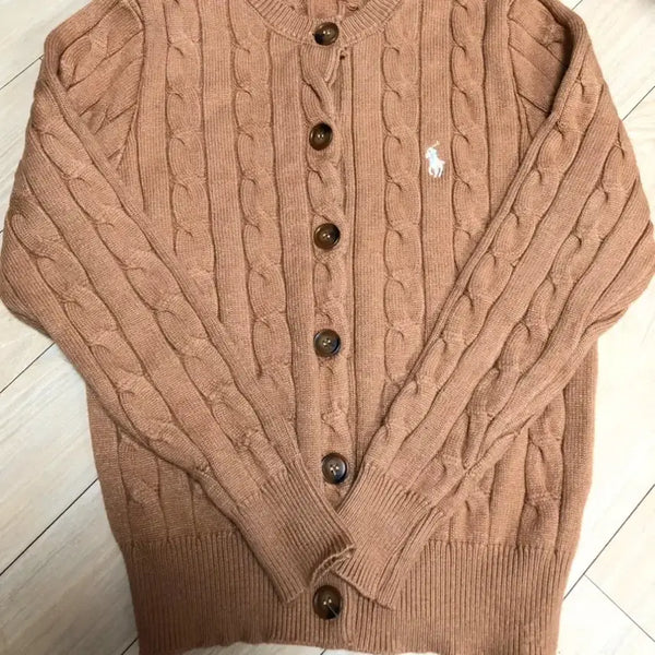 [BUNJANG] Polo Cable Knit Cardigan / 폴로 케이블 니트 가디건