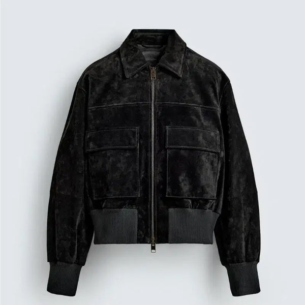 [BUNJANG] Zara Real Suede Cropped Fit Jacket M / 자라 크롭핏 리얼 스웨이드 자켓 M