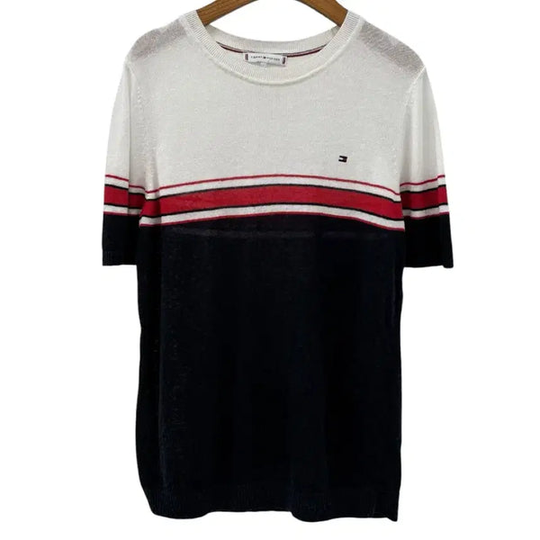 [BUNJANG] Tommy Hilfiger Linen Knit Short Sleeve Top L / 타미힐피거 반소매 린넨 니트 L