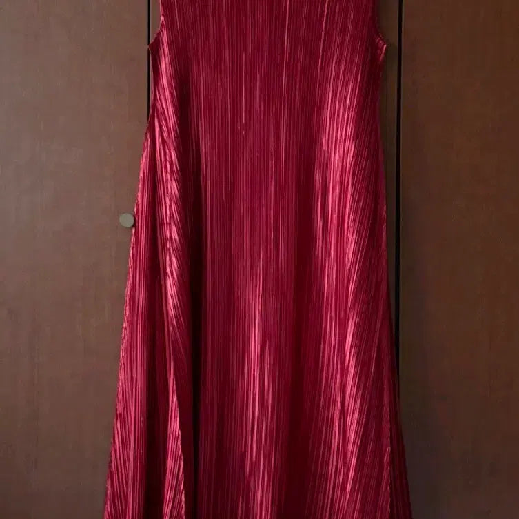 [BUNJANG] Red Pleated Dress / 레드 플리츠 원피스