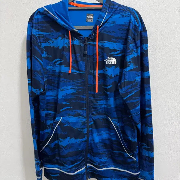 [BUNJANG] The North Face Blue Camo Zip-Up Hoodie Size M / 노스페이스 블루카모 후드집업 집업 95 m