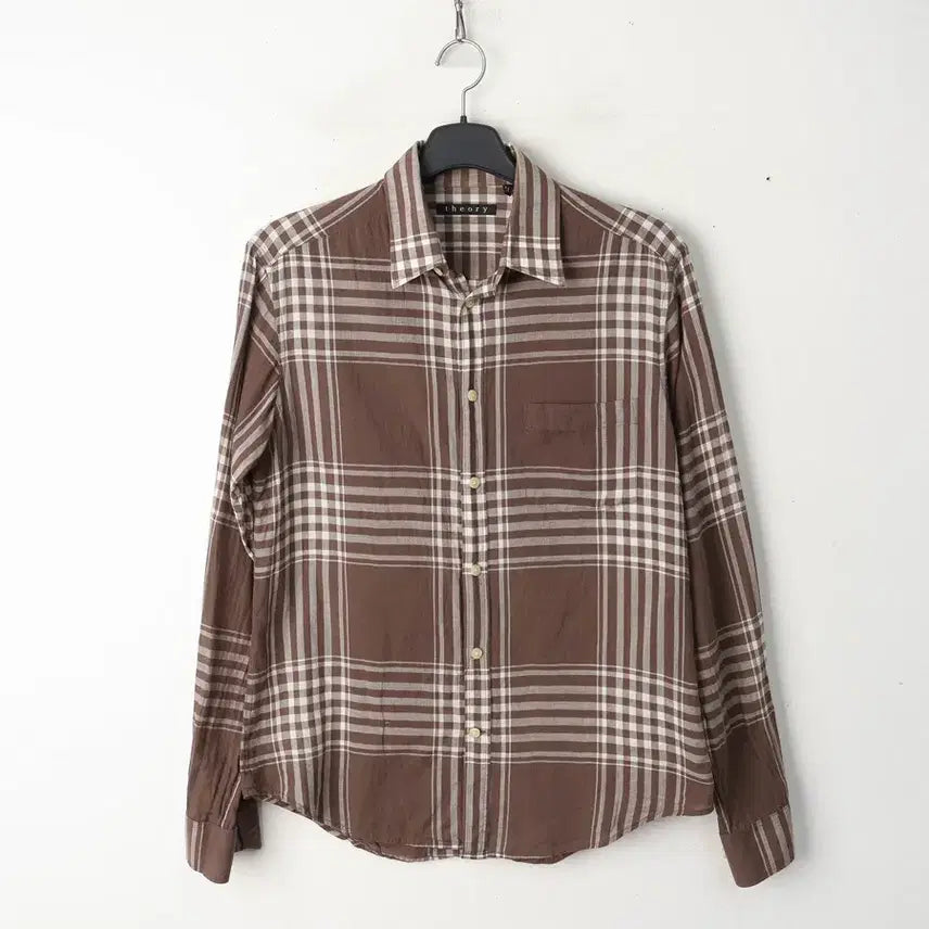 [BUNJANG] Theory Cotton Check Shirt (Brown) / 95/띠어리 코튼 체크 셔츠