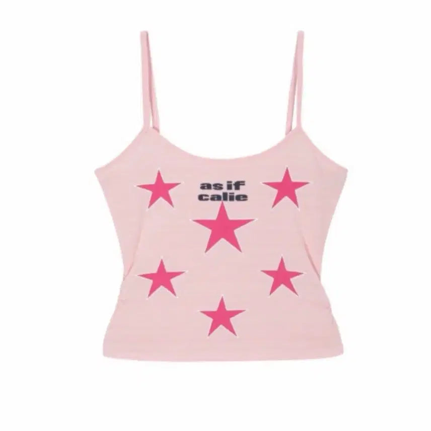 [BUNJANG] AS IF CALIE Pink Star Cami Top / AS IF CALIE 핑크 별 나시