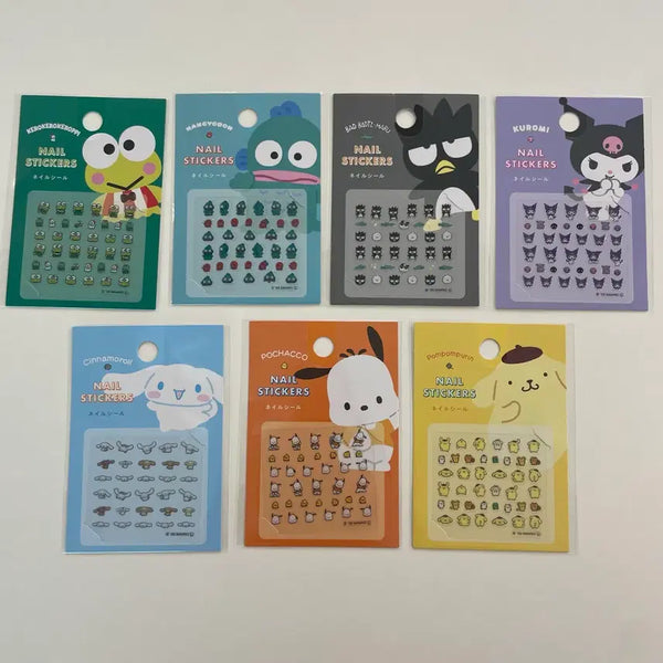 [BUNJANG] Sanrio Characters Nail Sticker Set / 새상품 한교동 폼폼푸린 시나모롤 바츠마루 쿠로미 포차코 케로피 네일 스티커 폰꾸 산리오