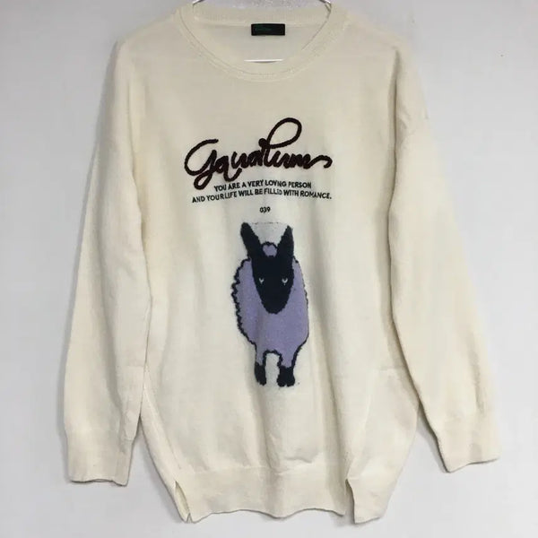 [BUNJANG] Benetton Round Knit Sweater / 베네통 양자수 라운드 니트 F