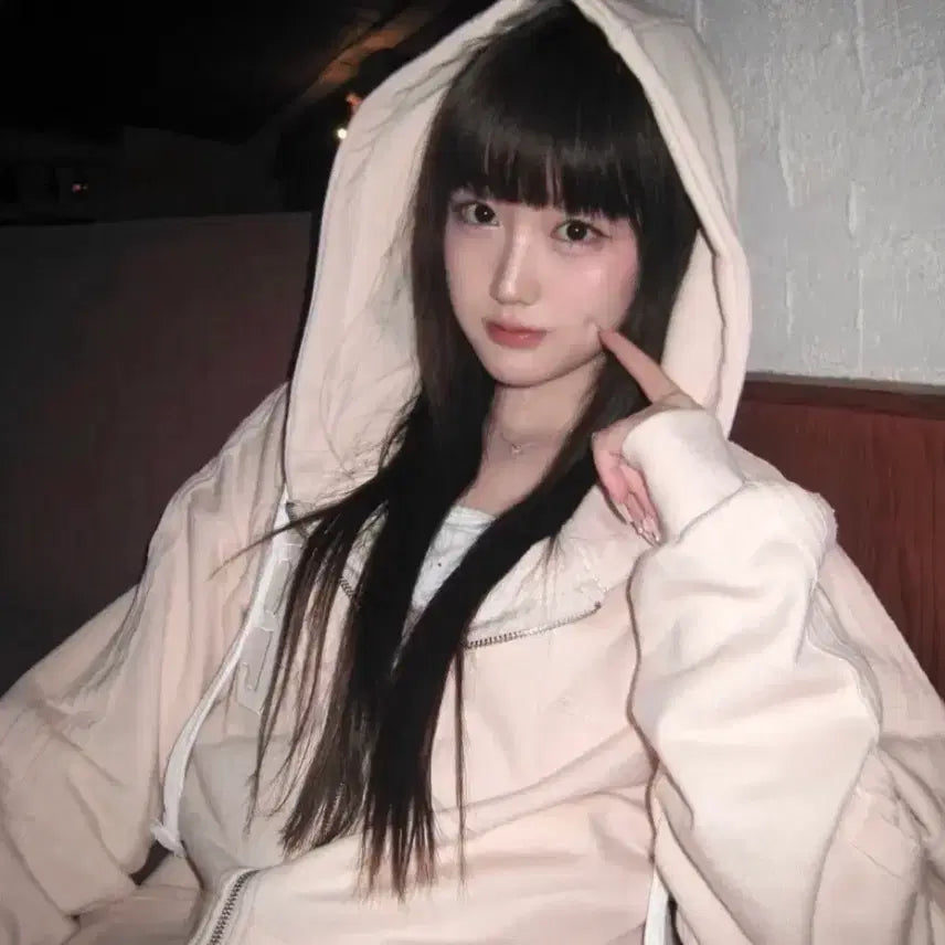 [BUNJANG] Glacier x WONYHOUSE Numbering Hoodie Zip-up Pants Apricot Set / 클리시어x워니하우스 09넘버링 후드집업 팬츠 애프리콧