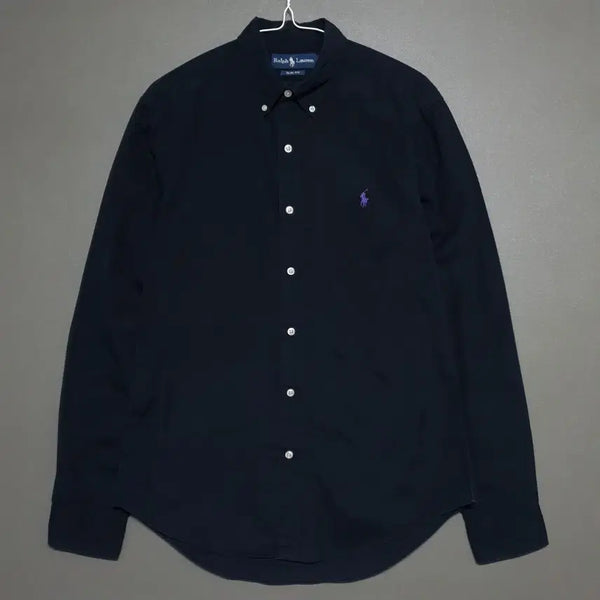 [BUNJANG] Polo Ralph Lauren Slim Fit Cotton Poplin Button-Down Shirt Black / M) 폴로 랄프로렌 포니 버튼다운 슬림핏 코튼 포플린 셔츠 블랙