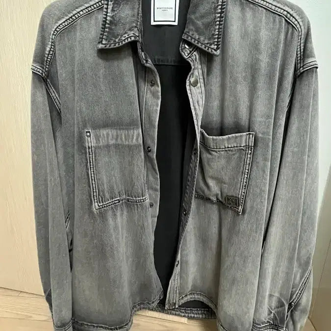 [BUNJANG] WooYoungMi 25 Washed Denim Shirt Grey Size 48 / 우영미 25 워싱 데님 그레이 셔츠 48 팝니다