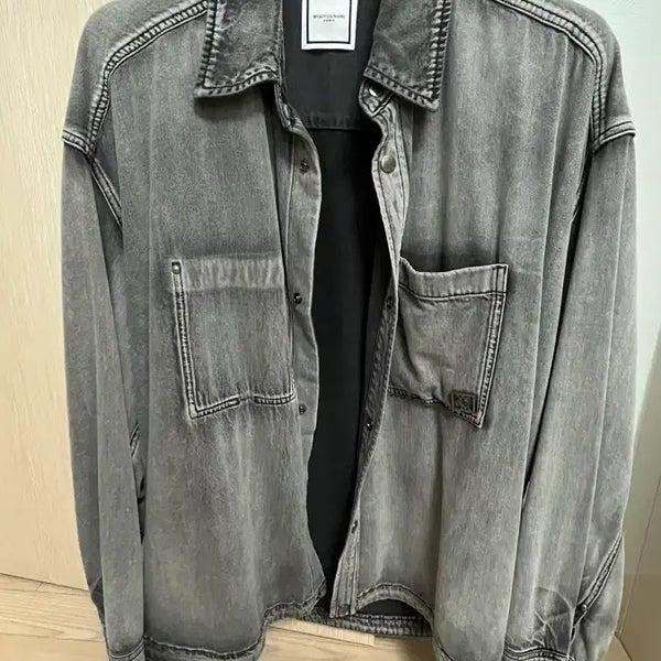 [BUNJANG] WooYoungMi 25 Washed Denim Shirt Grey Size 48 / 우영미 25 워싱 데님 그레이 셔츠 48 팝니다