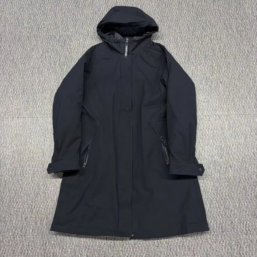 [BUNJANG] Calvin Klein Performance Hooded Long Windbreaker Jumper / 캘빈클라인 퍼포먼스 후드 롱 바람막이 점퍼