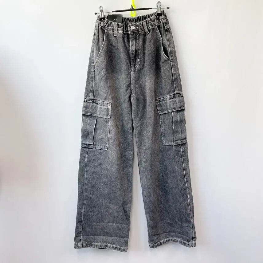 [BUNJANG] YOKK Banding Wide Grey Jeans Size S / 요크 택새상품 밴딩 와이드 그레이진 S