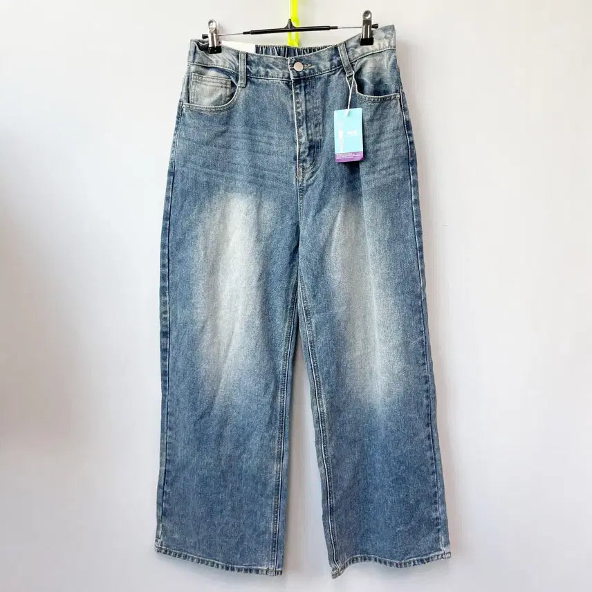 [BUNJANG] Unisex Wide Denim Pants XL / 택새상품 밴딩 와이드 데님청바지 XL