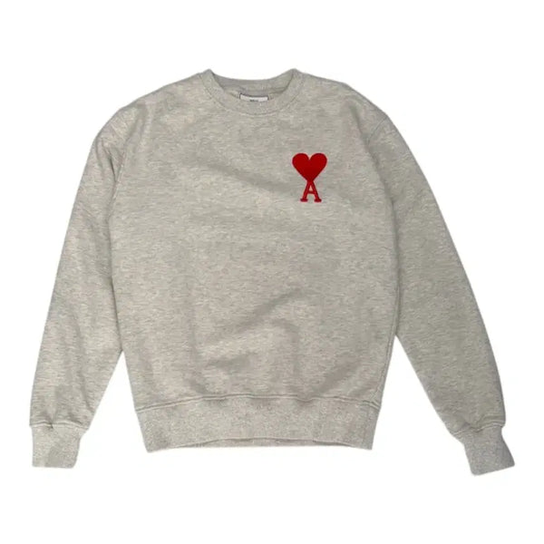 [BUNJANG] Ami Big Heart Logo Sweatshirt Light Grey S / 아미 Ami 라이트 그레이 빅하트 로고 맨투맨 S