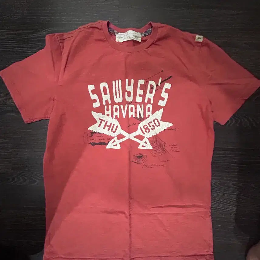[BUNJANG] Warehouse Style Red Slub T-Shirt / 웨어 하우스 스타일 레드 슬럽 반팔티
